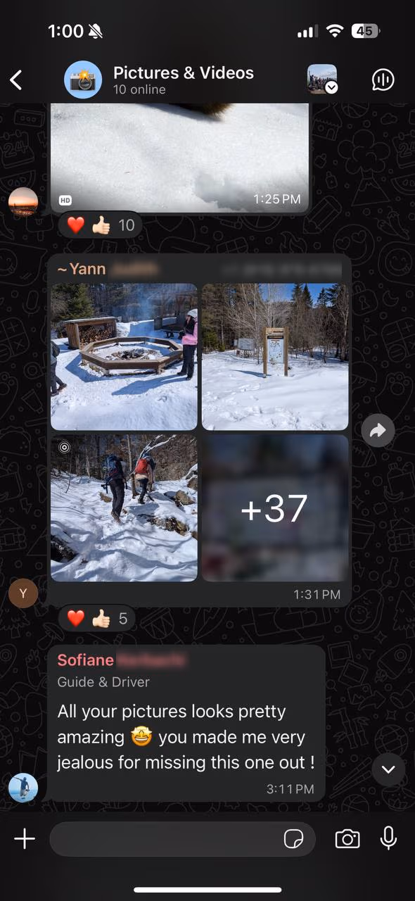 @mtlhiking WhatsApp community screenshot 1